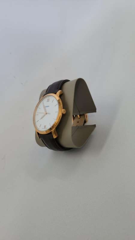 Fossil men's watch the Minimalist rosè in brown leather - preowned