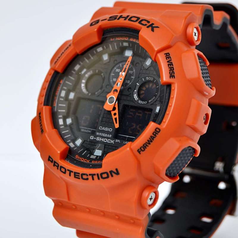 Casio G-Shock GA-100 Military Series Watches - Orange/One Size