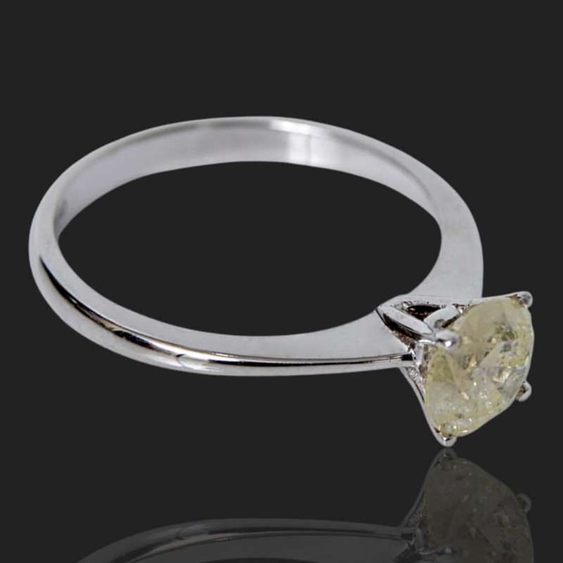 18ct White gold single stone 1.03ct diamond ring - Evaluation R25 000