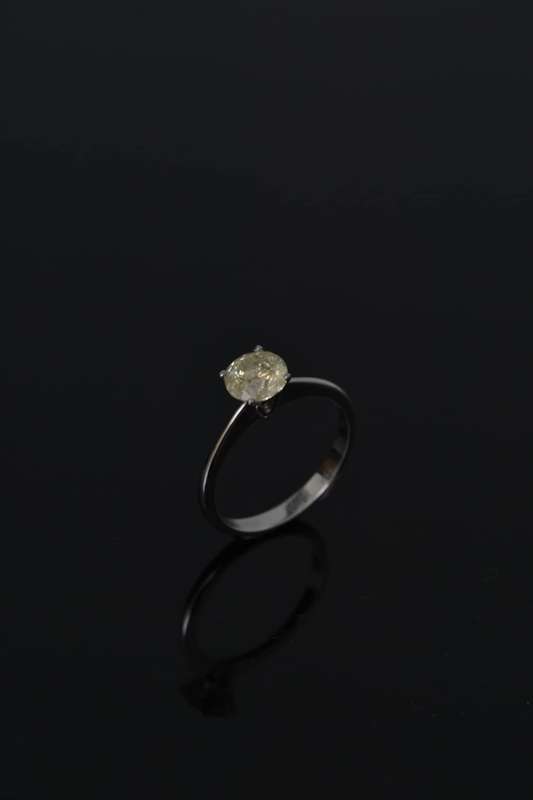 Silver Single Stone 1.0070cts Brown Diamond Ring - Evaluation R21 500