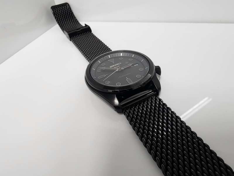 Seiko 5 Sports Automatic Black Dial Men's Watch preowned