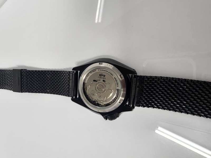 Seiko 5 Sports Automatic Black Dial Men's Watch preowned
