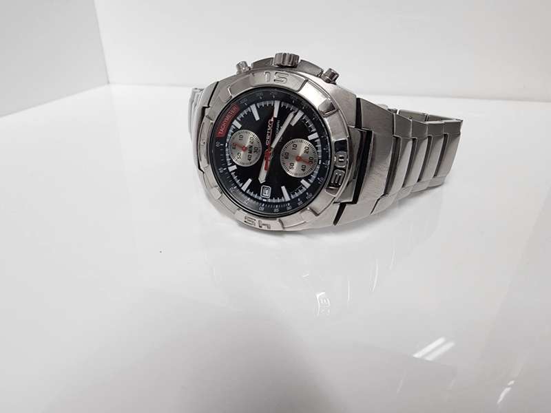 Seiko Chronograph Tachymeter Quartz Date Vintage Mens Watch preowned