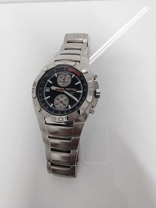 Seiko Chronograph Tachymeter Quartz Date Vintage Mens Watch preowned