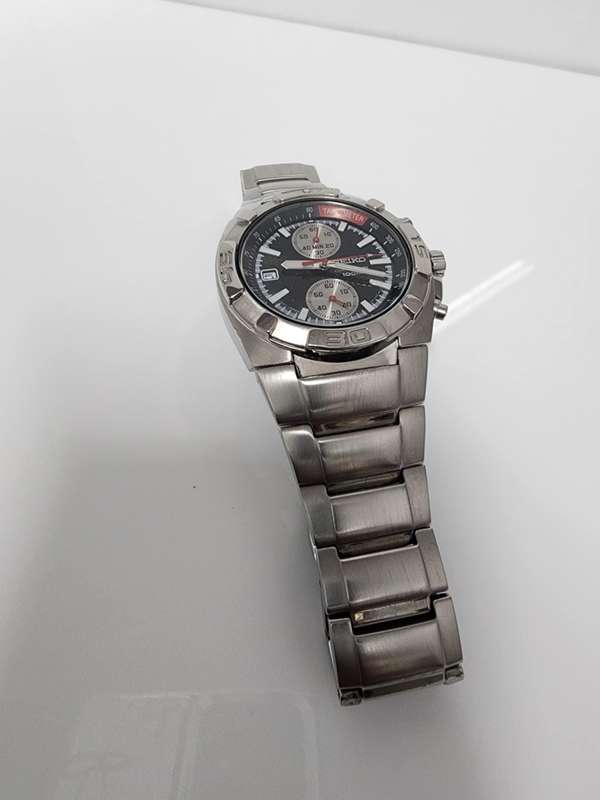 Seiko Chronograph Tachymeter Quartz Date Vintage Mens Watch preowned