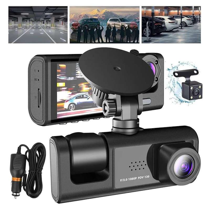HD 1080P Dual Dash Cam Front Inside Car Camera DVR Recorder IR Night Vision