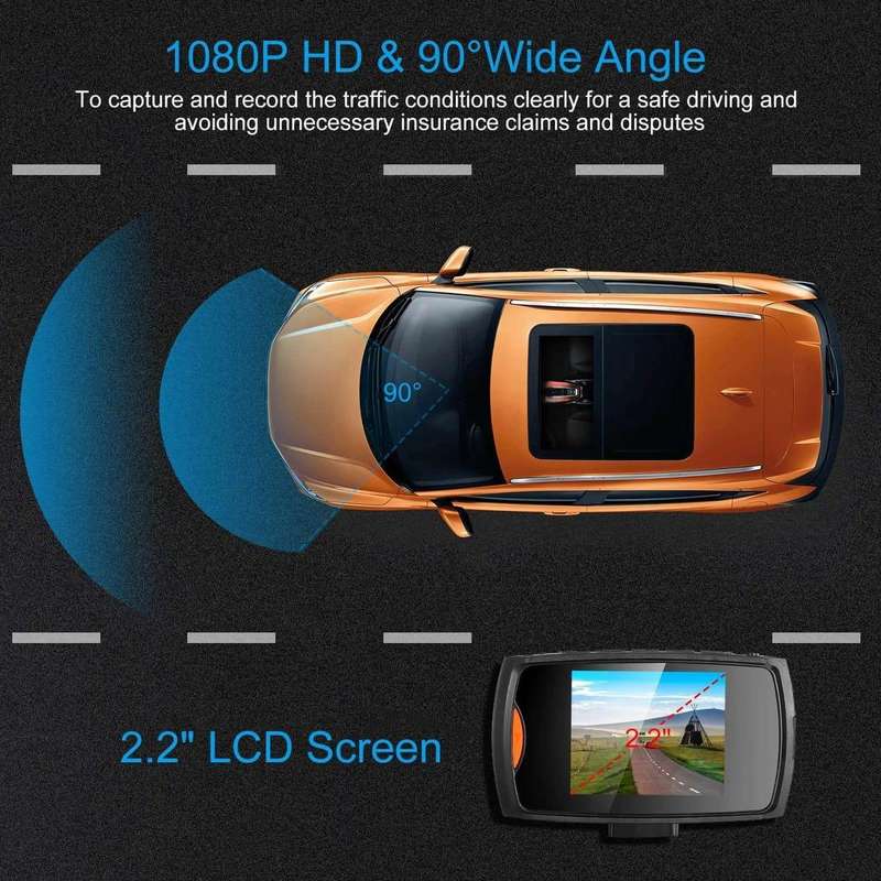 1080P HD Car DVR Dash Camera Font Driving Camera Video Recorder Cam Night Vision