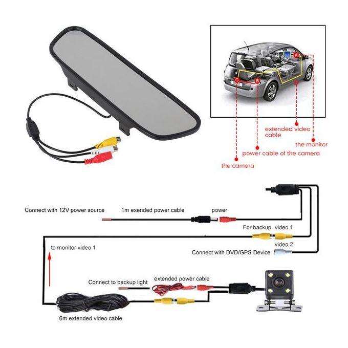 Rear View Mirror with Camera & Loop Recording