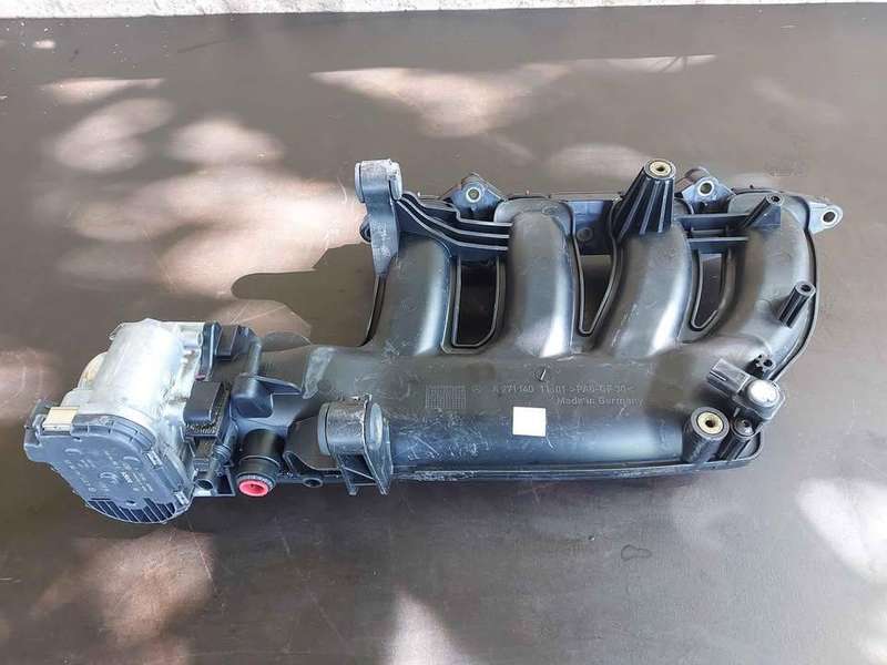 Used Mercedes W203 M271 Intake Manifold + Throttle Body P/N A2711401101 & A2711410025