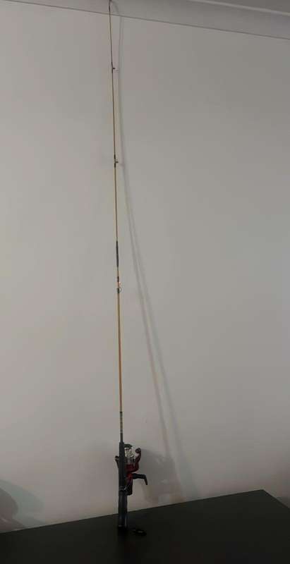2-Piece Fishing Rod with Okuma fishing Reel  Broken Handle & Loose Eye