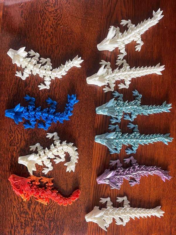 Crystal Dragons  Colorful & Dual-Color Prints  Great for Kids, Decor & Gifts