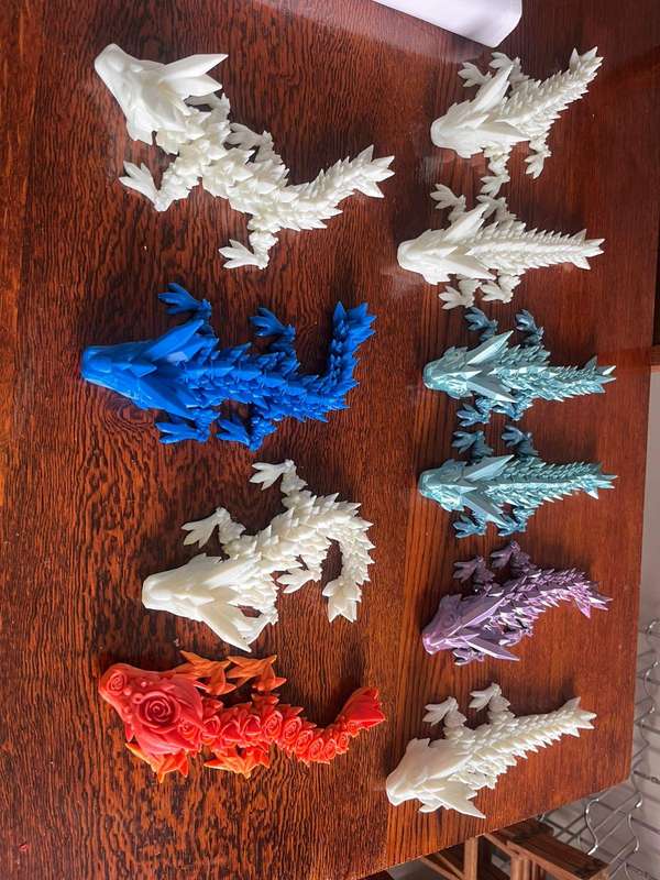 Crystal Dragons  Colorful & Dual-Color Prints  Great for Kids, Decor & Gifts