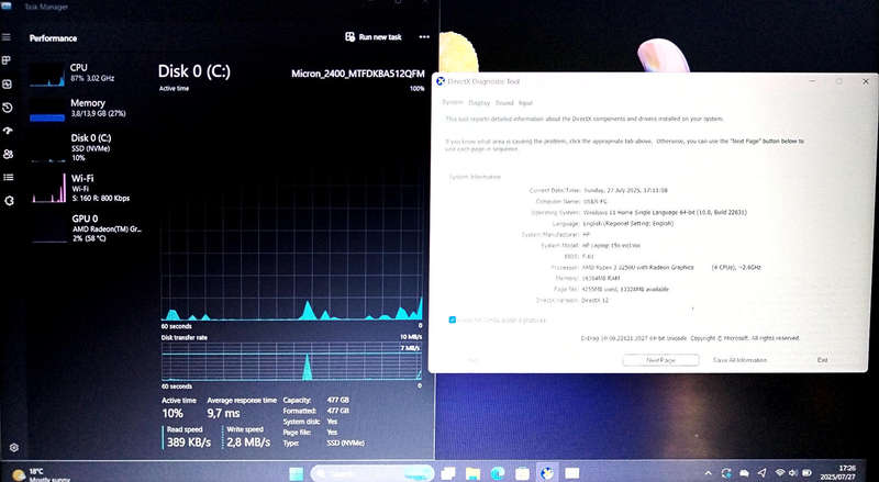 HP 3250u AMD Radon lite Gaming laptop ( Make offer )