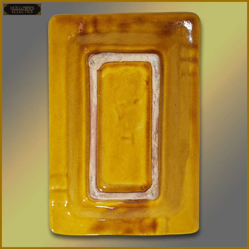 Vintage Amber Ceramic And Glass Ashtray