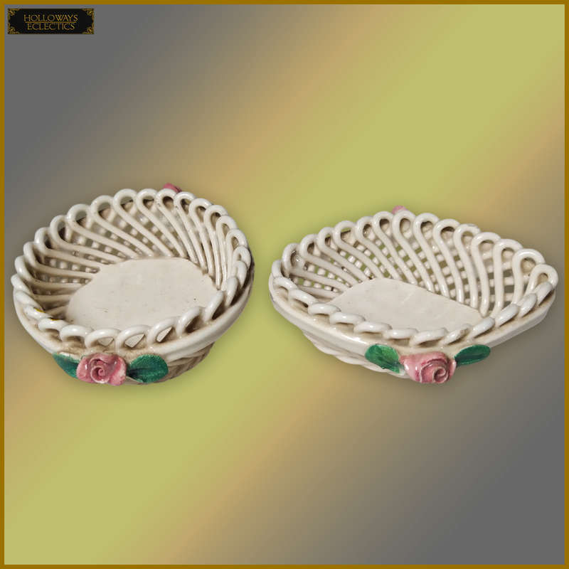 Vintage Italian Porcelain Weave Baskets