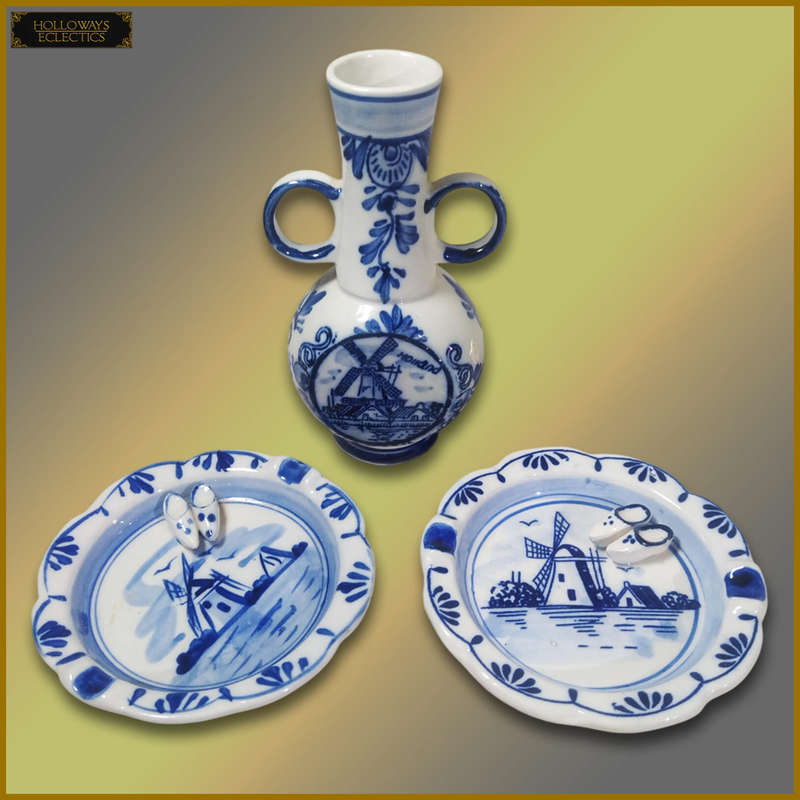 Delft Blue Vase And Plates
