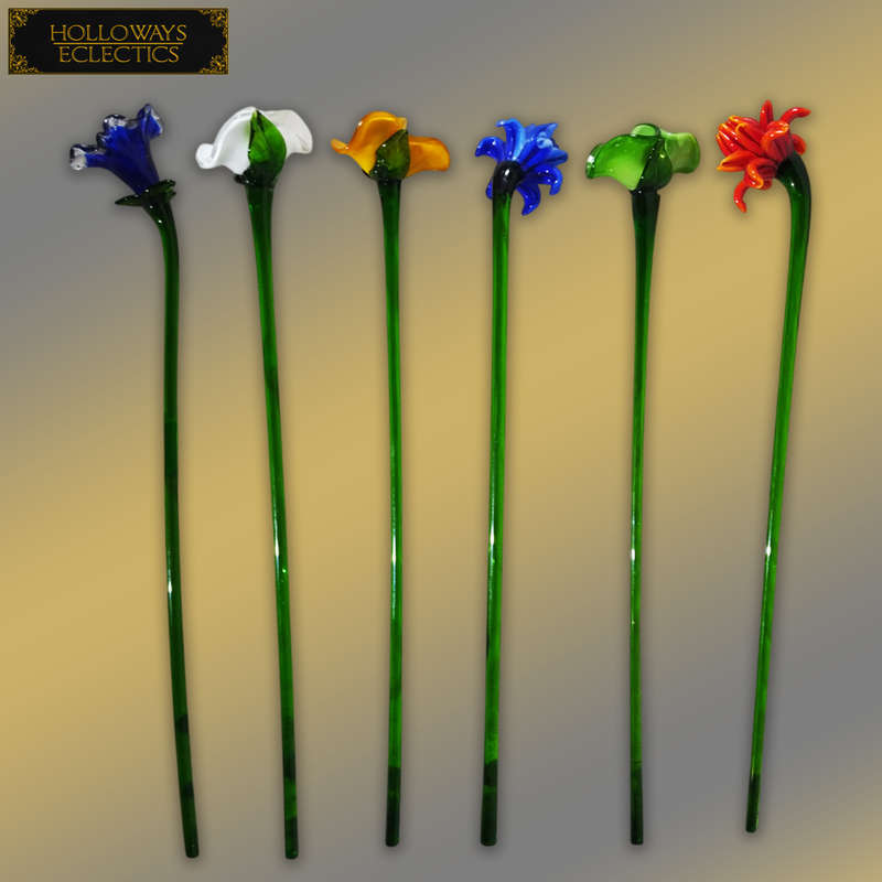 Murano Glass Blown Flower Set