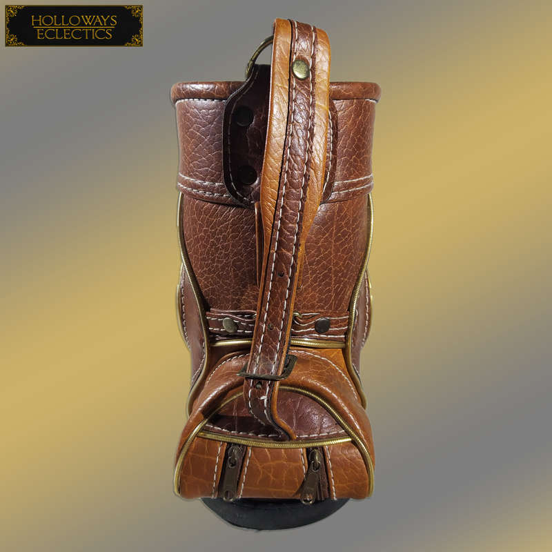 Vintage Leather Miniature Mancave Golf Bag