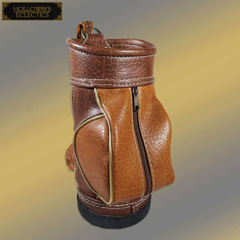 Vintage Leather Miniature Mancave Golf Bag