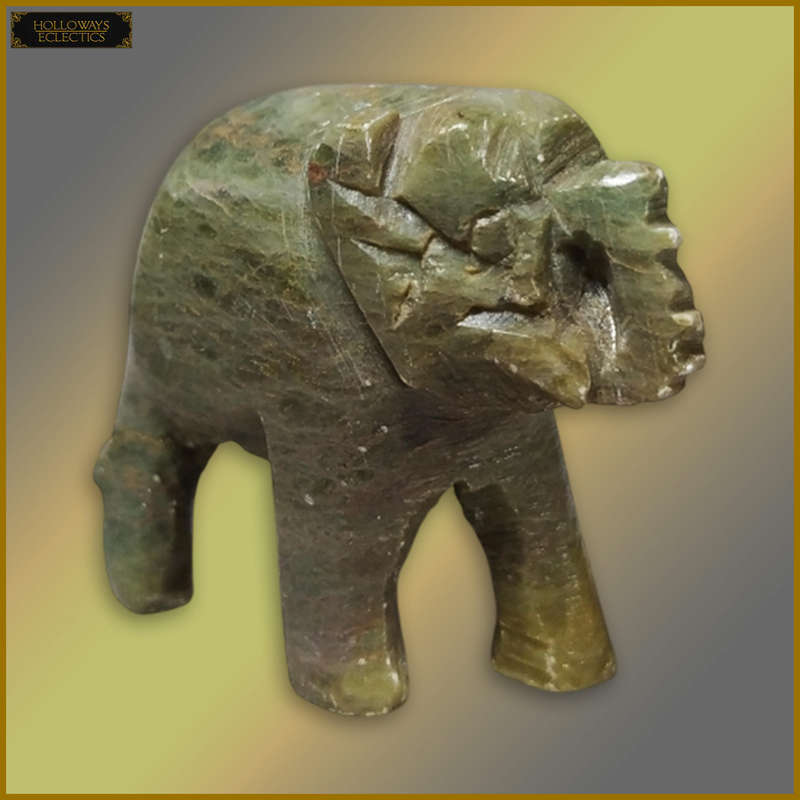 Vintage Miniature Jadeite Elephant Statue