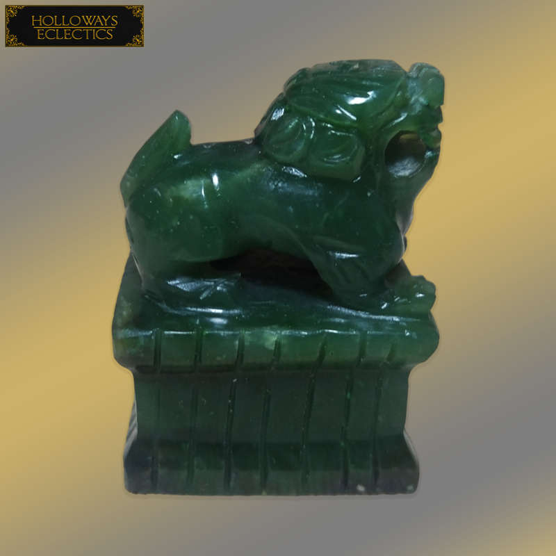 Miniature Pure Jade Dragon Statue