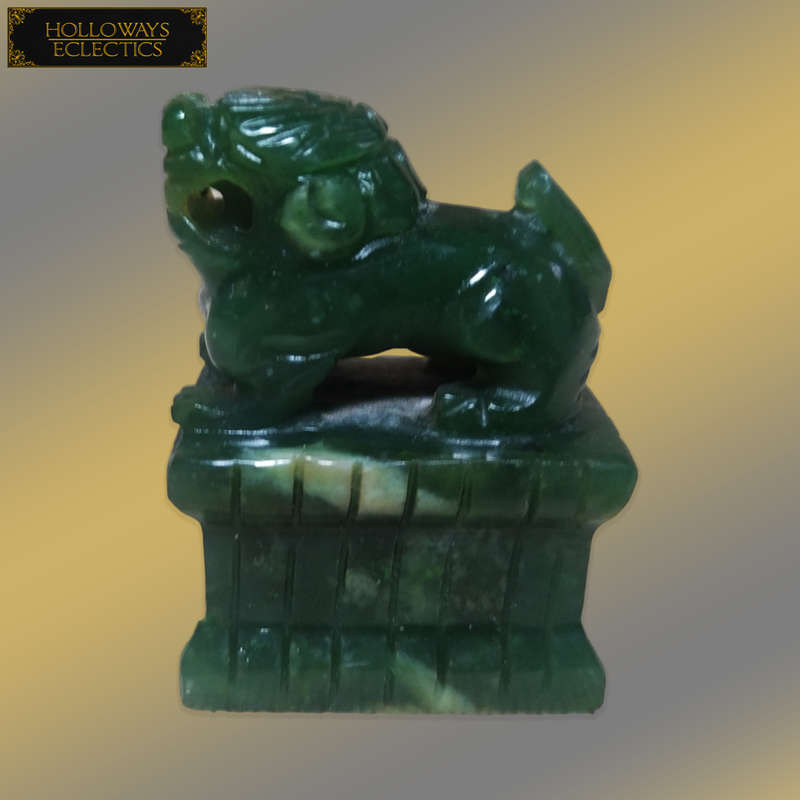 Miniature Pure Jade Dragon Statue