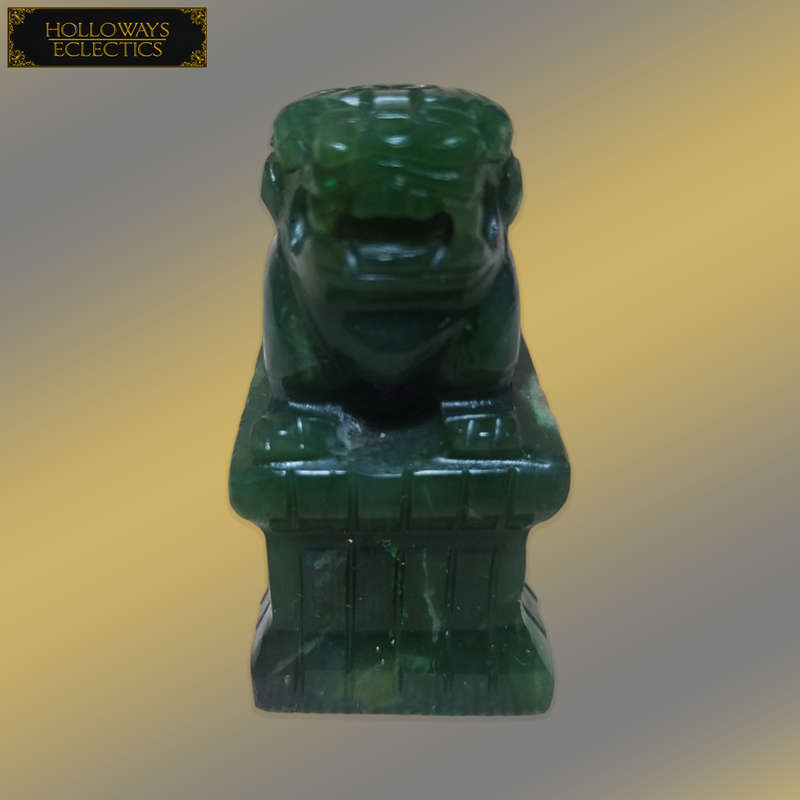 Miniature Pure Jade Dragon Statue
