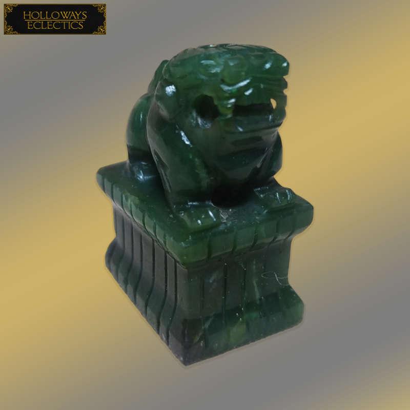 Miniature Pure Jade Dragon Statue