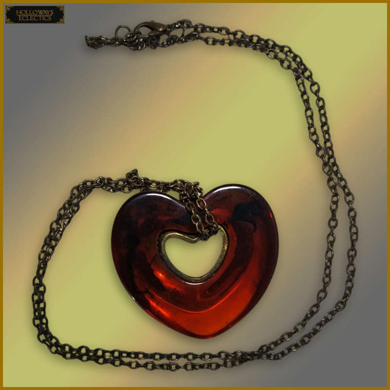 Faux Turtle Shell Heart Necklace