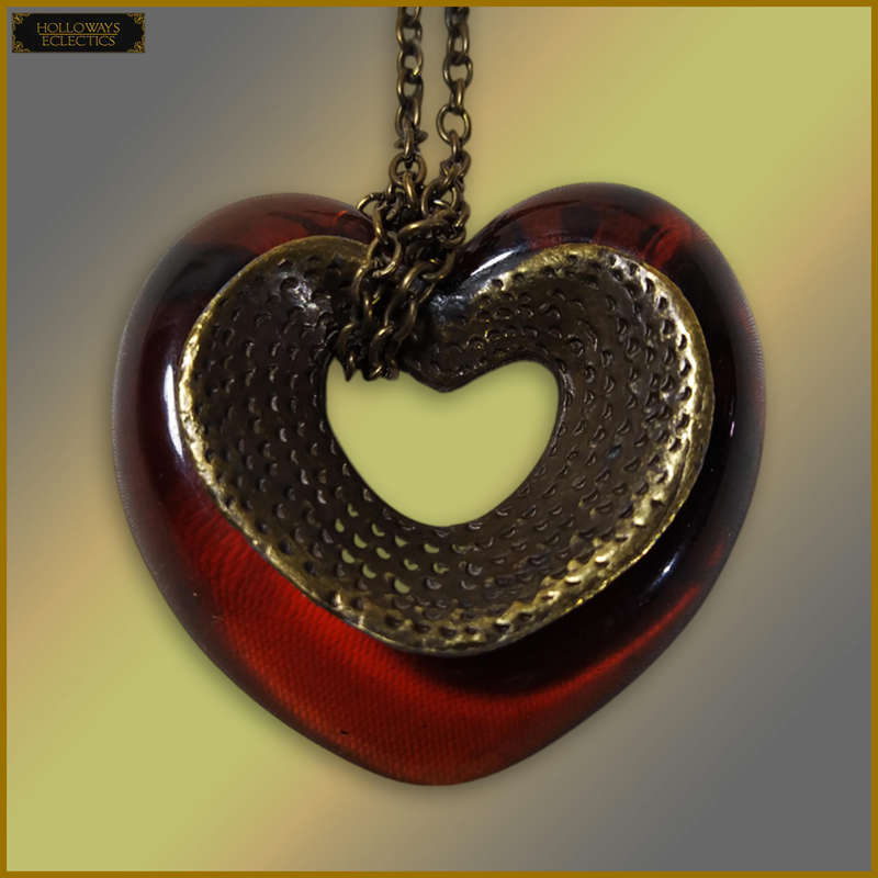 Faux Turtle Shell Heart Necklace