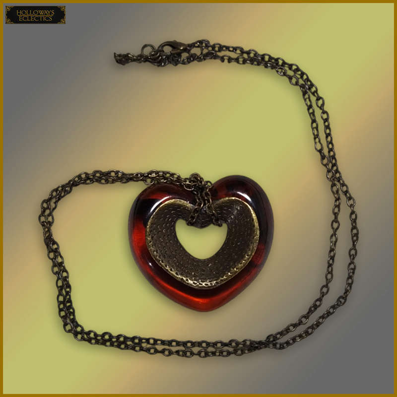 Faux Turtle Shell Heart Necklace