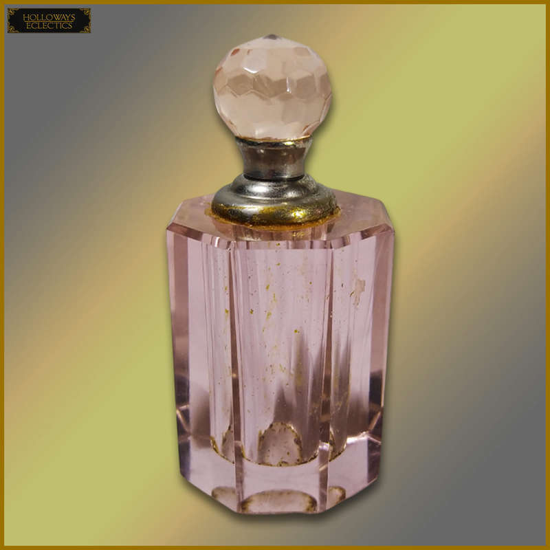 Vintage Pink Oleg Cassini Crystal Perfume Bottle