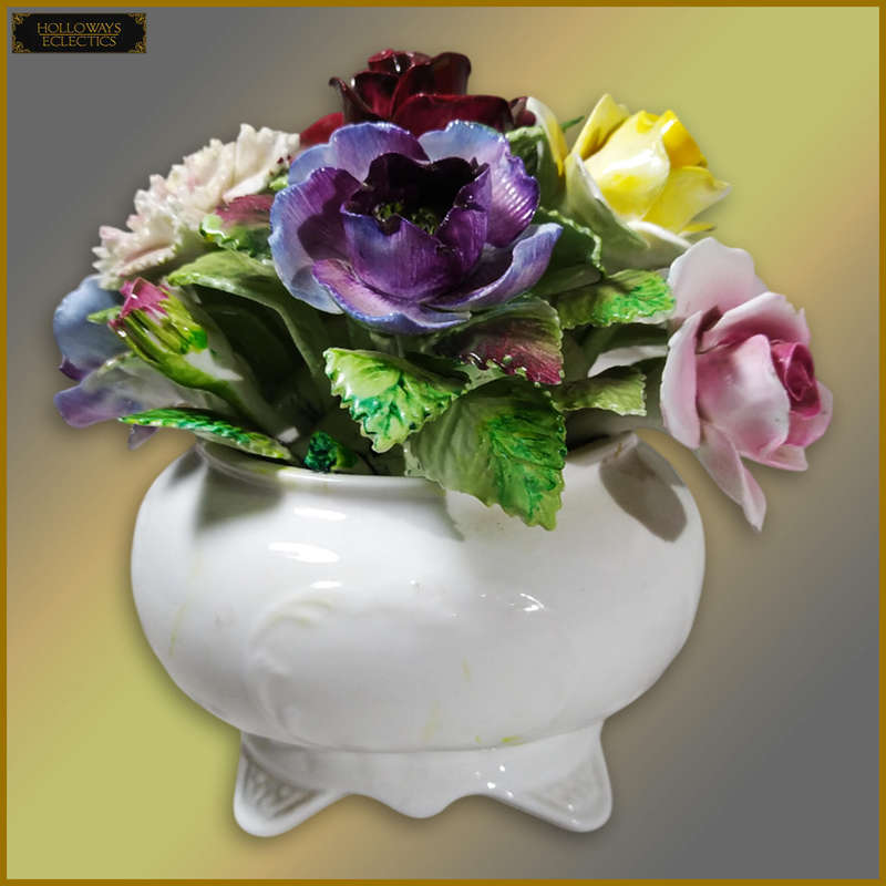 Vintage Royal Doulton Ceramic Flowers In Pot