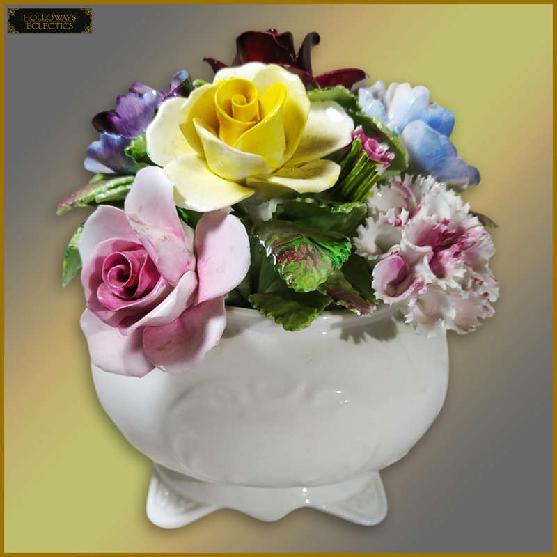 Vintage Royal Doulton Ceramic Flowers In Pot