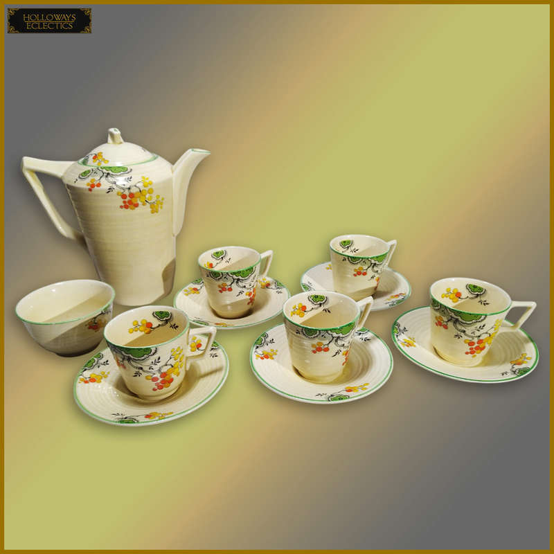 Rare Vintage Crown Ducal Porcelain Tea Set