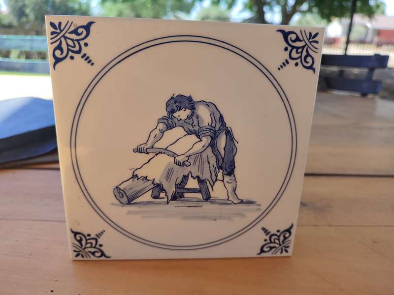 KONINGKLIKE BLUEW DELFT TILES - WITH ALL THE CORRECT SAMPS ON THE BACK