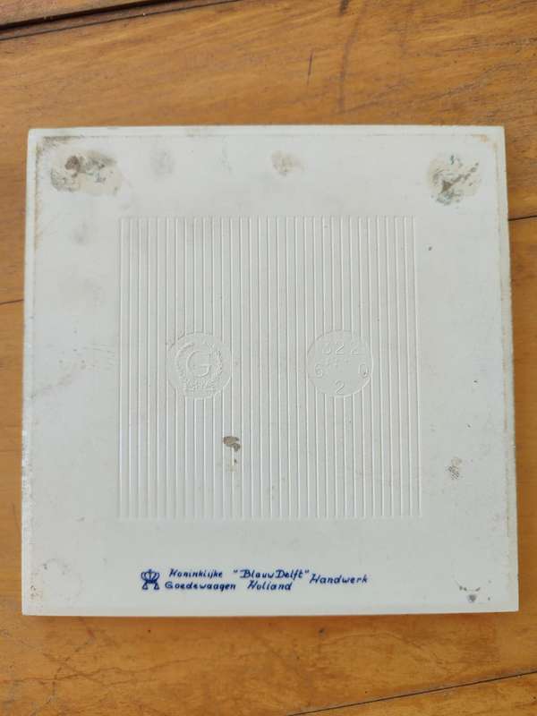 KONINGKLIKE BLUEW DELFT TILES - WITH ALL THE CORRECT SAMPS ON THE BACK