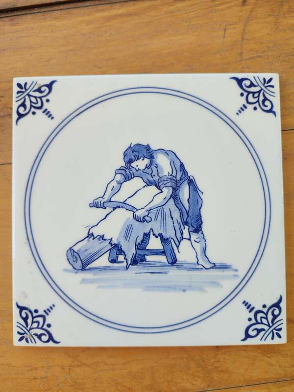 KONINGKLIKE BLUEW DELFT TILES - WITH ALL THE CORRECT SAMPS ON THE BACK