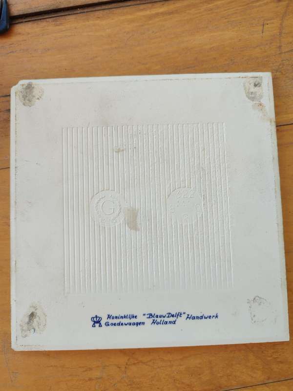 KONINGKLIKE BLUEW DELFT TILES - WITH ALL THE CORRECT SAMPS ON THE BACK
