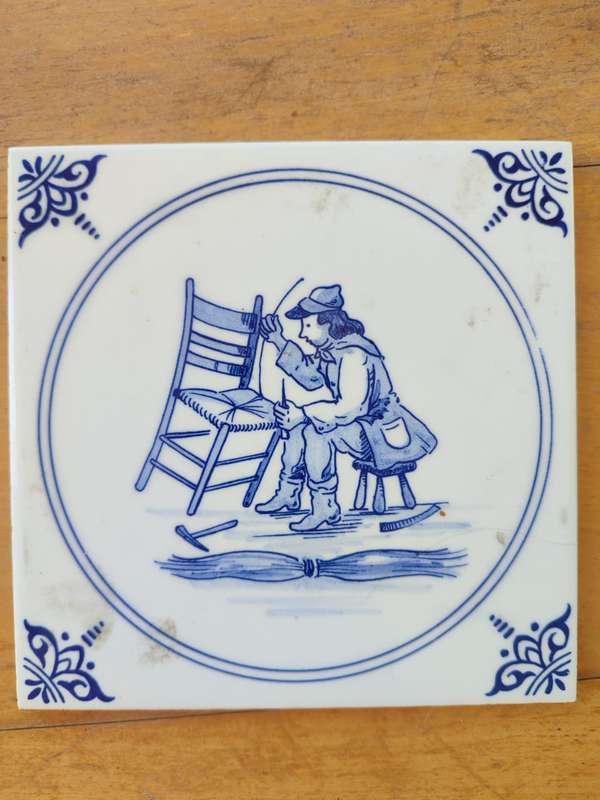 KONINGKLIKE BLUEW DELFT TILES - WITH ALL THE CORRECT SAMPS ON THE BACK