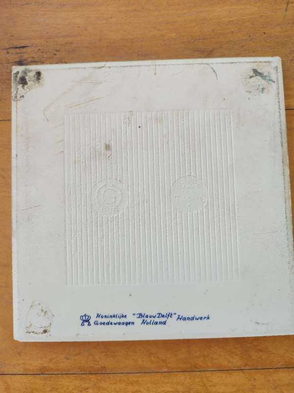 KONINGKLIKE BLUEW DELFT TILES - WITH ALL THE CORRECT SAMPS ON THE BACK