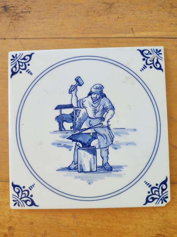 KONINGKLIKE BLUEW DELFT TILES - WITH ALL THE CORRECT SAMPS ON THE BACK