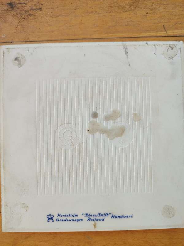 KONINGKLIKE BLUEW DELFT TILES - WITH ALL THE CORRECT SAMPS ON THE BACK