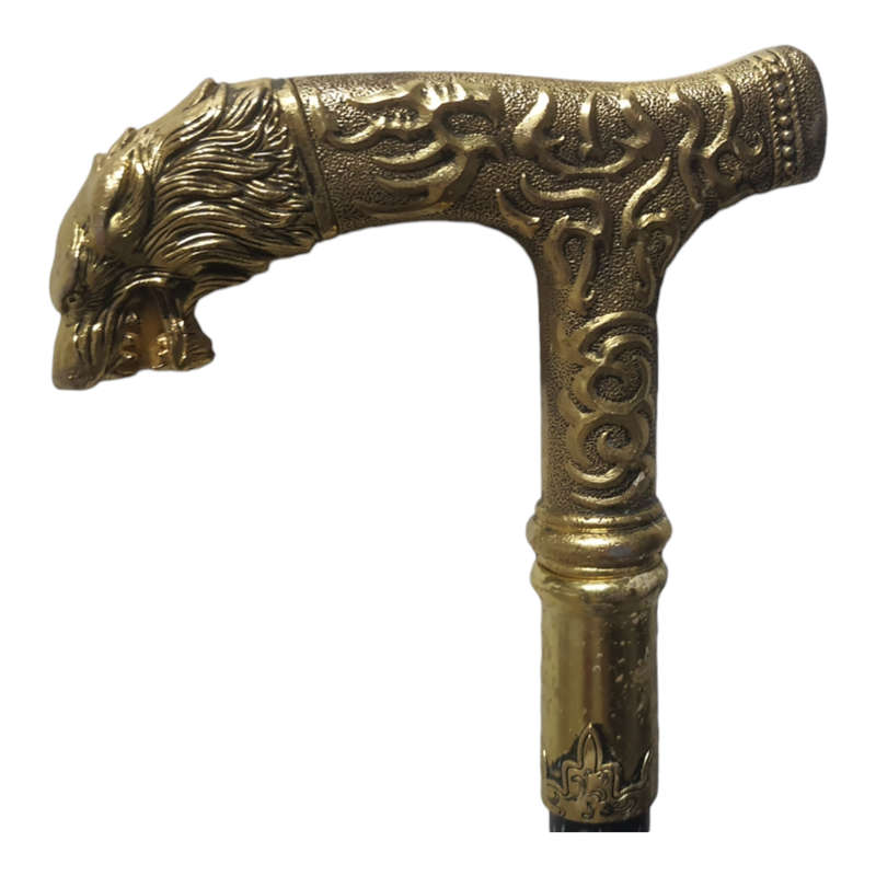 VINTAGE STEEL AND BRASS WALKING CANE WITH HIDDEN BLADE