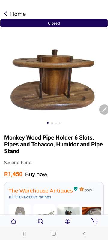 STUNNING 6 STAND MONKEYPOD PIPE STAND - RETAIL R1450.00 IN EXCELLENT CONDITION!