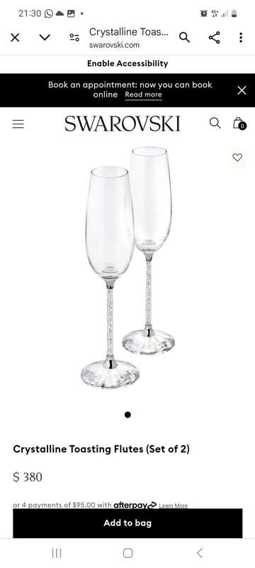 SWARVOSKI - RETAIL R7220,00 - STUNNING CRYSTAL GUT CHAMPER GLASS