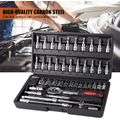 46 Piece 1/4" Socket Tool Set for Auto Car Repairing
