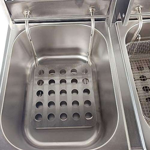Double Tank Deep Fat Fryer Stainless Steel Chip Fryer Countertop 6Lx2 5000W