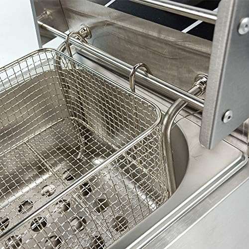 Double Tank Deep Fat Fryer Stainless Steel Chip Fryer Countertop 6Lx2 5000W