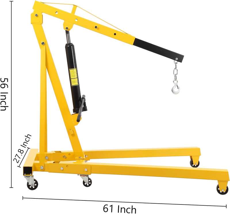2Ton Folding Engine Crane Engine Hoist Cherry Picker 4400LB Heavy Duty Steel Lift Garage